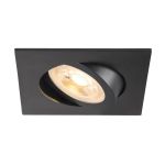 SLV New Tria 68 Spot Aluminium Noir Carré | Diamètre 68mm - Convient pour 1x GU10 